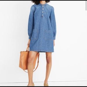 NWT Madewell Denim Patch-Pocket Popover Shirtdress